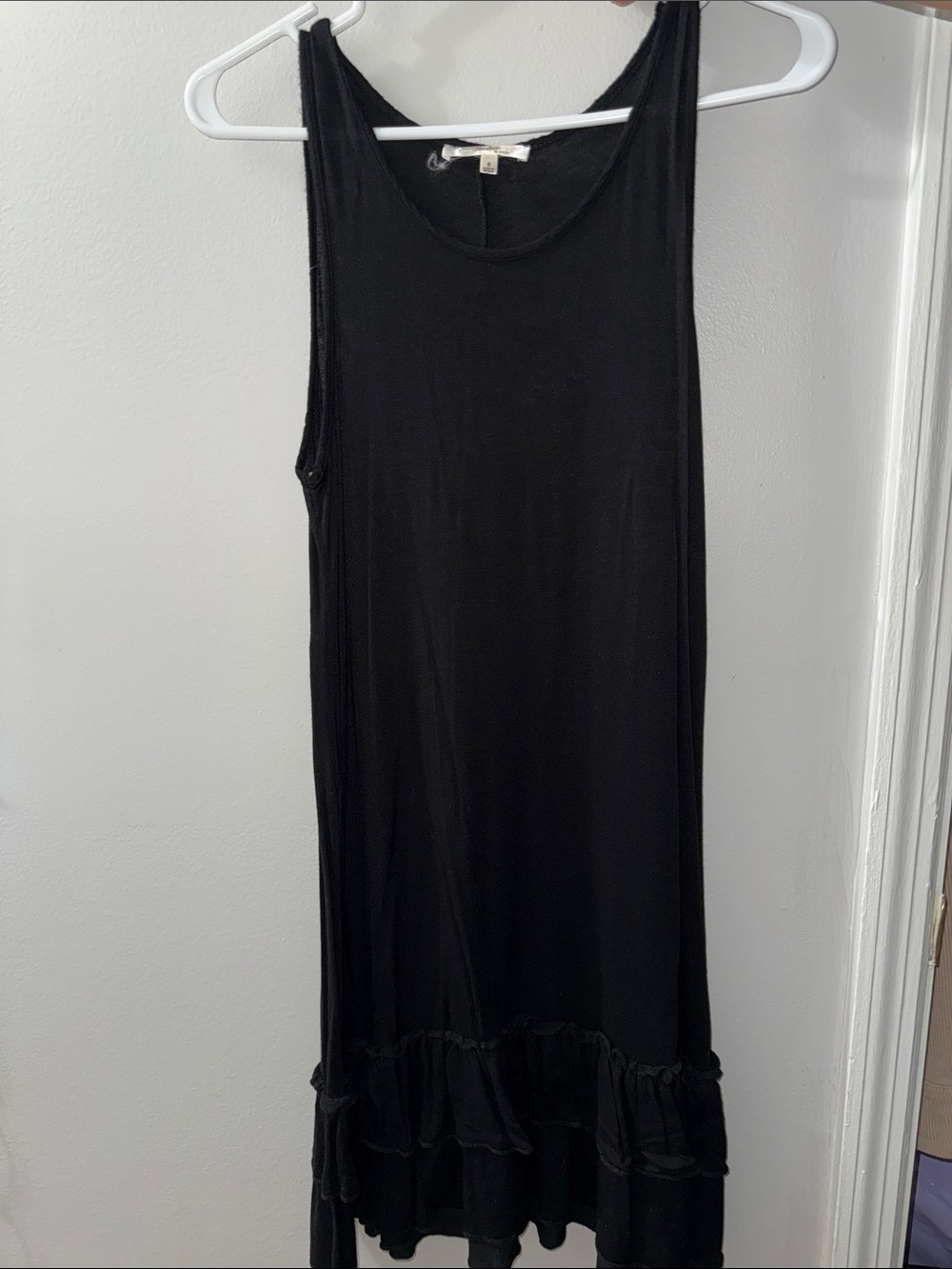 Andree Black Sleeveless Dress with Ruffle Hem